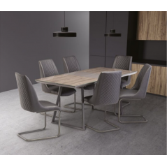 WOF Michigan Grey Oak Finish 1.4M Extending Dining Table